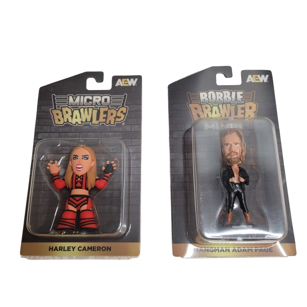 NEW Harley Cameron Micro Brawler Hangman Adam Page Bobble Brawler Mini AEW Crate